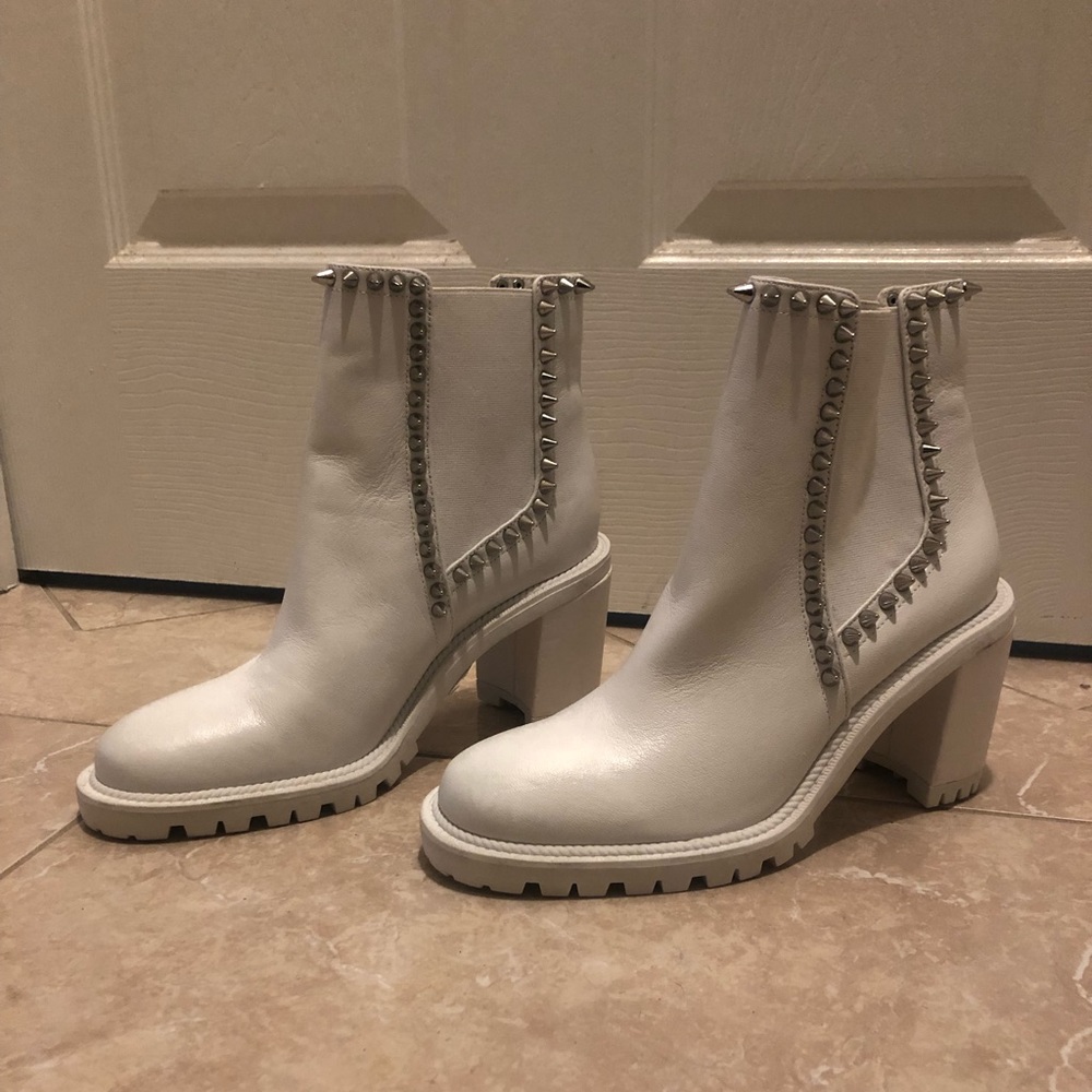 Jessica Simpson White Studded Ankle Boots
